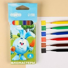 Фломастеры "Смешарики", 6 цветов, вентилируемый колпачок