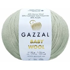 Пряжа Gazzal Baby Wool светло-серый (817), 40%шерсть мериноса/20%кашемирПА/40%акрил, 175м, 50г, 5шт