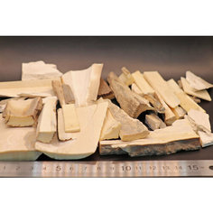 Щепа мамонта, тонкие кусочки бивня для рукоделия - набор 4 МИСТОРИИ