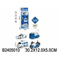 Машинки "Полиция" инерционные (4 шт в упаковке) WAN BAO LI 2405010