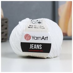 Пряжа "Jeans" 55% хлопок, 45% акрил 160м/50гр (62 отбелка) нет бренда