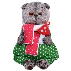 Мягкая игрушка Basik&Co Кот Басик с мухомором, 30 см, серый