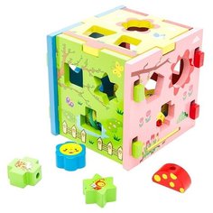 Развивающая игрушка Mapacha Радужный кубик, желтый/розовый/синий