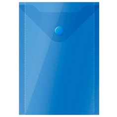 OfficeSpace Папка-конверт на кнопке А6, пластик 150 мкм, синий Спейс