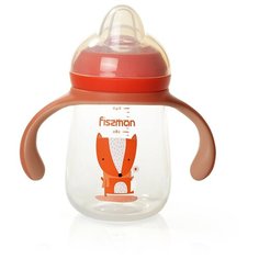 FISSMAN Детская бутылочка поильник пластиковая Оранжевая 260мл