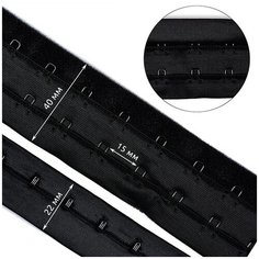 Крючки на ленте 2 ряда на мягкой основе шир.40мм TBY-76179 цв. черный уп. 45,7м