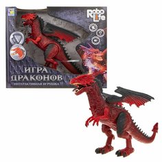 Интерактивная игрушка 1Toy Дракон, 2АА, в комплект входят, свет, звук, движение, коробка 20 смх30,5 смх6 см, красный (Т17170)