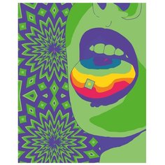 Картина по номерам, "Живопись по номерам", 72 x 90, FU01, поп-арт, женщина, рот, губы