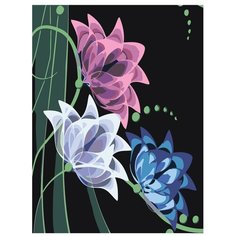 Картина по номерам, "Живопись по номерам", 36 x 48, F64, иллюстрация, поп-арт, линии, цветы