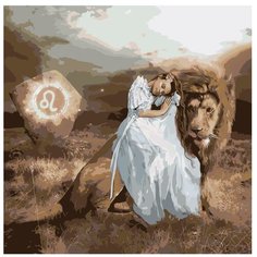 Картина по номерам, "Живопись по номерам", 48 x 48, KTMK-lionsign01