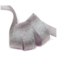 Лента IDEAL с люрексом ТВ-ЛЮР шир.25мм цв.139 черный/серебро уп.22,85 м