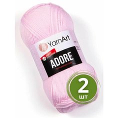 Пряжа YarnArt Adore (Адоре) - 2 мотка 361 нежно-розовый, 100% акрил антипиллинг, 100 г 280 м
