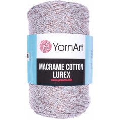 Пряжа YarnArt Macrame cotton lurex светло-серый-медный (727), 75%хлопок/13%полиэстер/12%металлик, 205м, 250г, 1шт