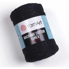 Пряжа YarnArt Macrame cotton lurex чёрный-чёрный (722), 75%хлопок/13%полиэстер/12%металлик, 205м, 250г, 1шт