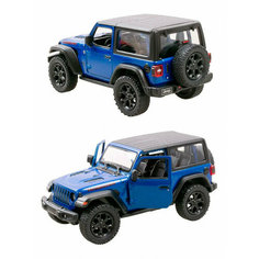 Металлическая машинка Kinsmart 1:34 «2018 Jeep Wrangler (жёсткий верх)» инерционная, синяя KT5412DB-2