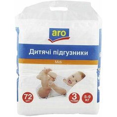 Подгузники Aro Midi 3 (5-9 кг), 72 шт.