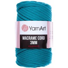 Пряжа YarnArt Macrame cord 3mm зеленая бирюза (783), 60%хлопок/40%полиэстер/вискоза, 85м, 250г, 1шт