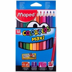 Карандаши цветные ColorPeps.Maxi 12цв. трехгр, утолщенные Maped