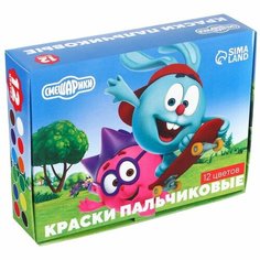 Смешарики Краски пальчиковые 12 цветов по 20 мл Смешарики