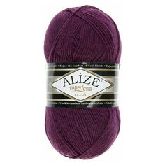 Пряжа "Superlana Klasik" 25% шерсть, 75% акрил 280м/100гр (111 сливовый) (2 шт) Alize