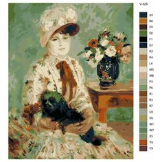 Картина по номерам V-329 "Пьер Огюст Ренуар. Мадмуазель Шарлотта Бертье", 80x100 см Brushes Paints