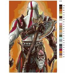 Картина по номерам U-92 "Игра God of War. Кратос и маска Мимира" 70x110 см Brushes Paints