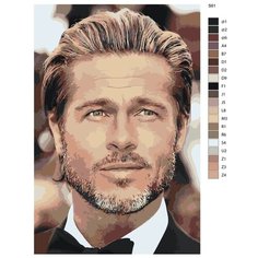 Картина по номерам S61 "Брэд Питт" 80x120 Brushes Paints