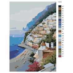 Картина по номерам V-913 "Италия. Позитано - место мечты", 70x110 см Brushes Paints