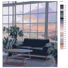 Картина по номерам Z-241 "Облака в окне" 70x90 Brushes Paints