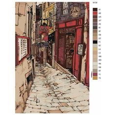 Картина по номерам "W-30 Таинственная улица" 70x110 Brushes Paints