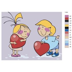 Картина по номерам Y-391 "Первая любовь. 14 февраля" 70x90 Brushes Paints