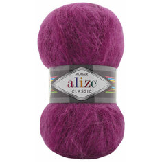 Пряжа Alize Mohair Classic фуксия (209), 24%шерсть/25%мохер/51%акрил, 200м, 100г, 1шт