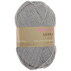 Пряжа Пехорка Акрил серый меланж (096), 100%акрил, 300м, 100г, 1шт
