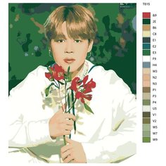 Картина по номерам Т615 70x90 "Пак Чимин (Park Jimin), участник группы BTS (БТС)" Brushes Paints
