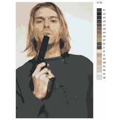 Картина по номерам X-770 "Рок-музыкант Курт Кобейн" 80x120 Brushes Paints
