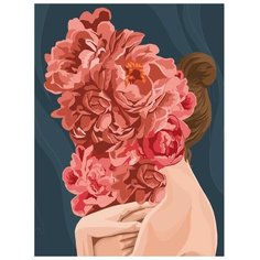 Алмазная мозаика на подрамнике с полным заполнением Девушка с цветами, 30х40см Сима ленд