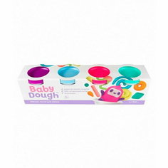 Тесто для лепки BabyDough, набор 4 цвета (фиолетовый, мятный, розовый, нежно-голубой) ВОЛШЕБНЫЙ МИР