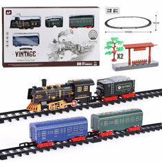 Железная дорога 8299-94 "Винтаж" (свет/звук) 17 предметов КНР
