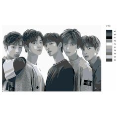 Картина по номерам V-113 "K-pop группа TXT" 70x110 Brushes Paints