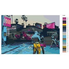 Картина по номерам V-260 "Киберпанк Cyberpunk 2077", 80x120 см Brushes Paints