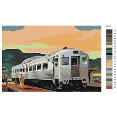 Картина по номерам W-187 "Поезд на фоне заката" 70x110 Brushes Paints