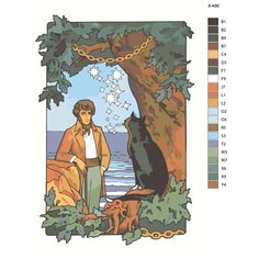 Картина по номерам X-486 "А. С. Пушкин - У Лукоморья дуб зеленый" 70x110 Brushes Paints