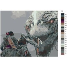 Картина по номерам U-82 "Игра God of War. Кратос, Атрей и Ёрмунганд" 70x90 см Brushes Paints