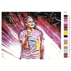 Картина по номерам V-20 "Теннисист Стефанос Циципа" 80x100 Brushes Paints