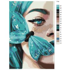 Картина по номерам Т739 "Голубая Бабочка" 80x120 Brushes Paints