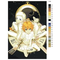 Картина по номерам Y-568 "Аниме обещанный Неверленд. Эмма, Норман и Рей" 70x110 Brushes Paints