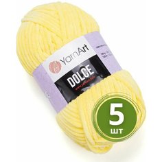 Пряжа YarnArt Dolce (Дольче) - 5 мотков Цвет: 851 светло-желтый 100% микрополиэстер 100г 120м