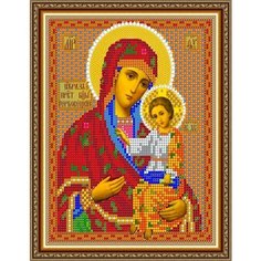 Набор для вышивания чешским бисером Светлица икона Прс. Богородица Гербовецкая 19*24см