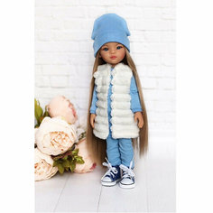 Комплект одежды и обуви для кукол Paola Reina 32-34 см (спорт. костюм+жилет+шапка+кеды), синий Favoridolls
