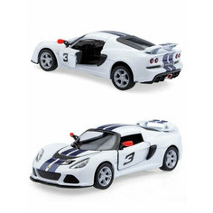 Металлическая машинка Kinsmart 1:32 «2012 Lotus Exige S (с принтом)» инерционная, белая KT5361DF-2